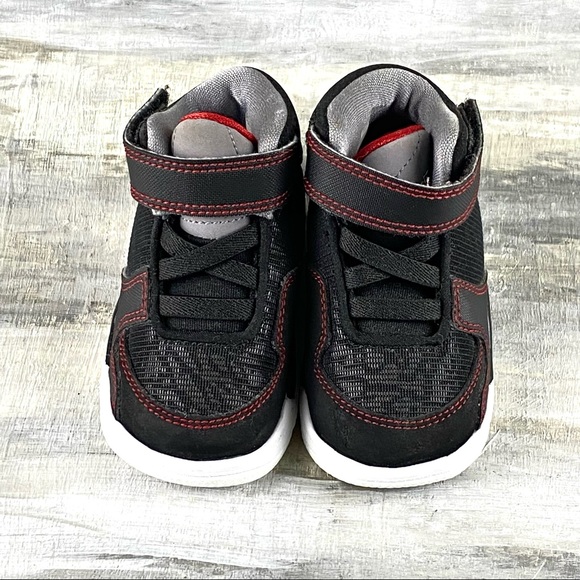 Air Jordan Baby Sneakers High Top Black Red Baby Jordan Basketball Shoe 3c - Picture 4 of 16